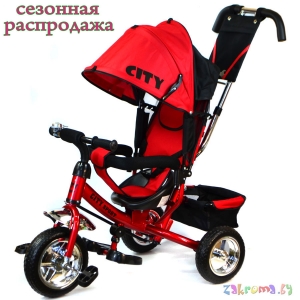 Детский трехколесный велосипед Sport City аналог INFINITY TRIKE. ПВХ колеса 10 и 8. Цвет красный. АРТ. 5588A-EVA
