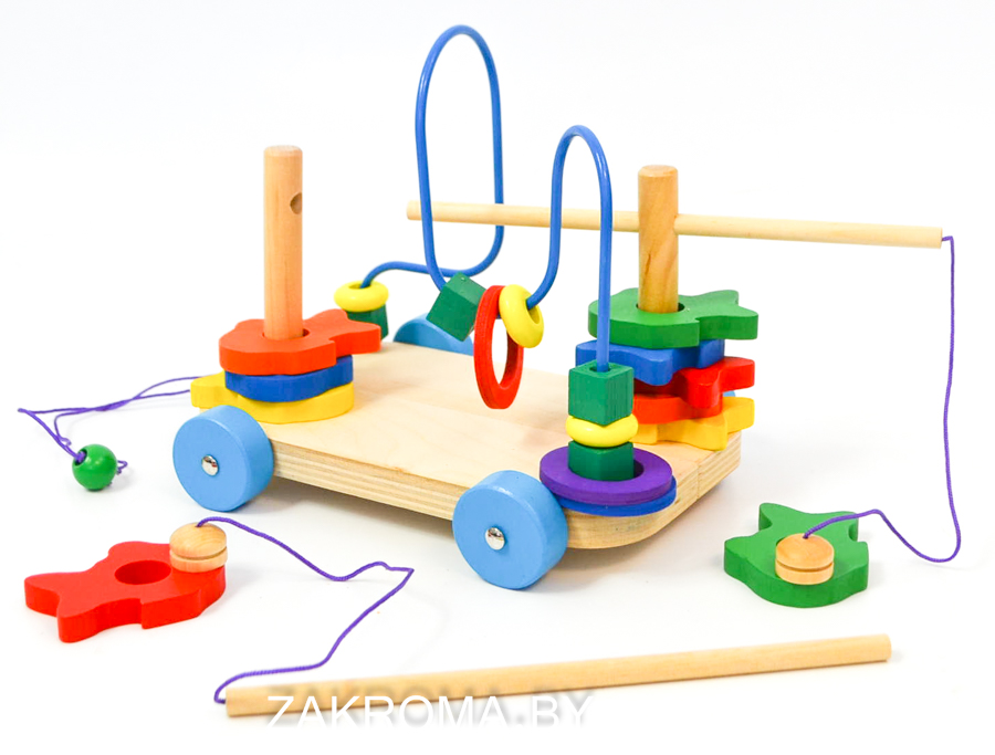 Detskaya Derevyannaya Razvivayushaya Igrushka Labirint Sorter Rybalka Na Kolesikah Art 153