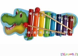 Детская деревянная игрушка ксилофон Крокодил.  Арт. 246