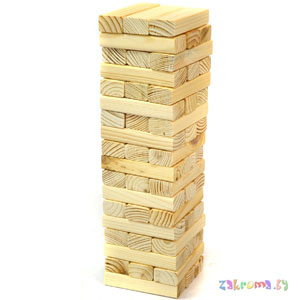 Детская настольная игра Падающая башня  аналог Дженга (Jenga) деревянная .Ручная работа. Арт. PB-1007