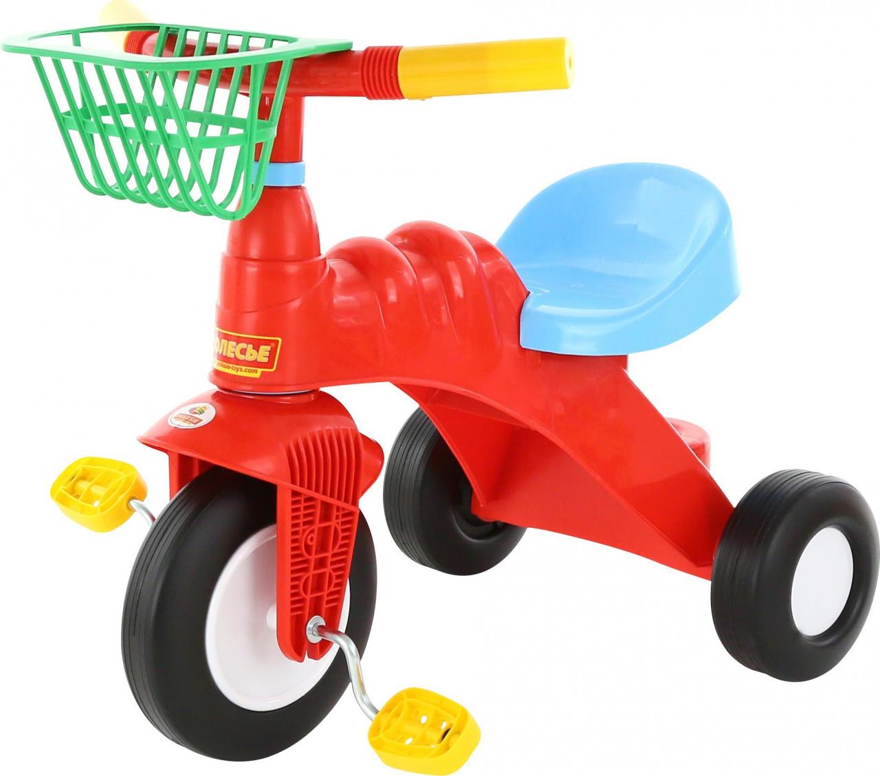 Детский трехколесный велосипед  без ручки Малыш с корзиной. Полесье. Арт. 46192