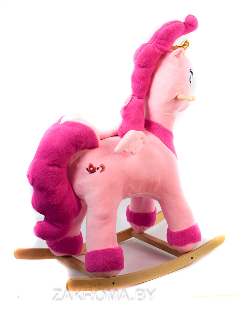 Детская качалка Пони (конь качалка) аналог My little pony (Моя маленькая пони). Цвет светло-розовый.