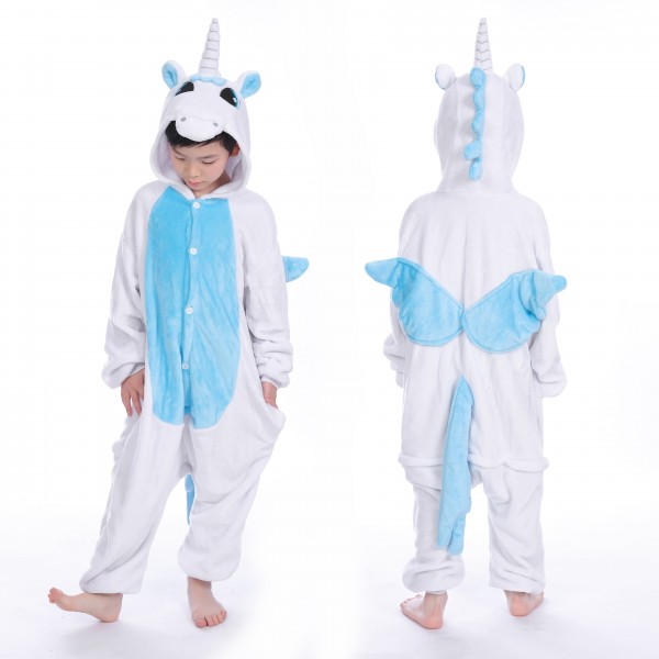 Кигуруми Бело-голубой Пегас пижама кигуруми детская. Размер  120 см (5), 130 см (5), 140 см (5).