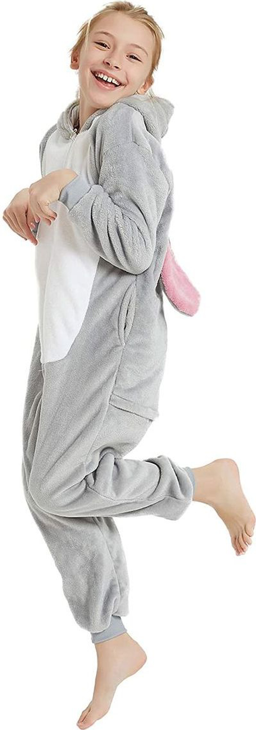 Кигуруми Зайчик Кролик Серый пижама кигуруми детская . Размер 100 см(3), 110 см(3), 120 см(5), 130 см(1).