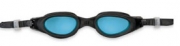 Очки для плавания в пластиковом чехле INTEX 55699 (ИНТЕКС) 14+. Цвет черные с синими стеклами. Арт. 55692