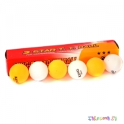 Шарики для настольного тенниса 40 мм 6 шт. Цвета белые и оранжевые. Артикул   N-1