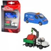 Детский набор из 2 металлических машинок Die Cast - Городская техника, 7.5 см. Фургон электрической службы и грузовик с краном. Арт. 2057510