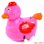 Детская игрушка заводная утка с яйцами. Цвет розовый.  Арт. B1159140