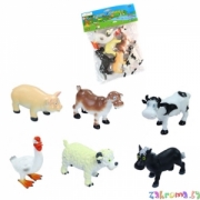 Детская игрушка набор Домашние животные. Набор из 6 животных (гусь, свинья, корова, баран, лошадь, коза). Арт.  F007A-6