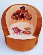 Детское кресло круглое Щенячий патруль. Цвет коричневый (на сиденье Маршал и Крепыш).