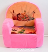 Детское кресло Феи. Кресло мягкое, прямоугольное. Цвет розовый