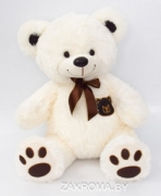 Мягкая игрушка Медведь "Кожаный нос". Плюшевый мишка рост 95 см. Цвет белый.