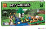 Конструктор Майнкрафт Minecraft Ферма 10175 серия MY WORLD 262 детали 4 фигурки. Аналог LEGO (Лего) 21114.  Арт. 10175