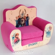 Детское кресло мягкое раскладное Frozen (Холодное сердце). Цвет розовый.