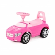 Детская каталка автомобиль "SuperCar" №1 со звуковым сигналом (розовая) Полесье. Арт.  84477