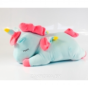 Единорог Соня мягкая игрушка подушка 70 см, цвет голубой с розовой гривой