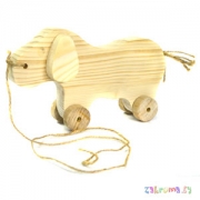 Детская деревянная каталка собачка из массива. Ручная работа. Арт. KSN-1006