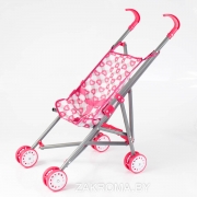 Игрушечная коляска трость для кукол коляска прогулка.  Арт.  910-10. Цвет розовый.