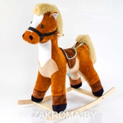 Детская качалка лошадка конь Гром. Цвет коричневый.