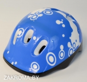Детский шлем защитный для роллеров. Цвет синий с белым. Арт. 6001