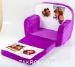 Кресло детское мягкое раскладное Маша и медведь.  Цвет фиолетовый.