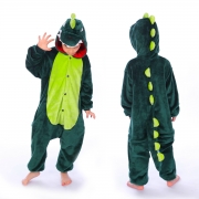 Кигуруми Дракон Динозавр зеленый, пижама кигуруми детская. Размер 130 см (2), 140 (1). Арт. B-639