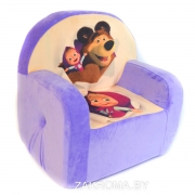 Детское кресло мягкое  Маша и Медведь. Цвет лиловый.