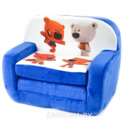 Кресло детское мягкое раскладное Ми-ми-мишки. Цвет синий.