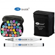 Маркеры для скетчинга BASIR 36 шт. двусторонние, скетч маркеры, набор для скетчинга в сумке органайзер