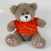 Мишка плюшевый мягкий медведь ТЕД  60 см. Мягкая игрушка медведь. Цвет латте в красной кофточке.