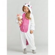 Акция! Кигуруми Бело-розовый Пегас пижама кигуруми детская. Размер  140 см (1).    35 руб.
