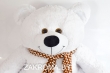 Мишка плюшевый мягкий медведь Добряк с шарфом 120 см. Мягкая игрушка медведь. Цвет белый