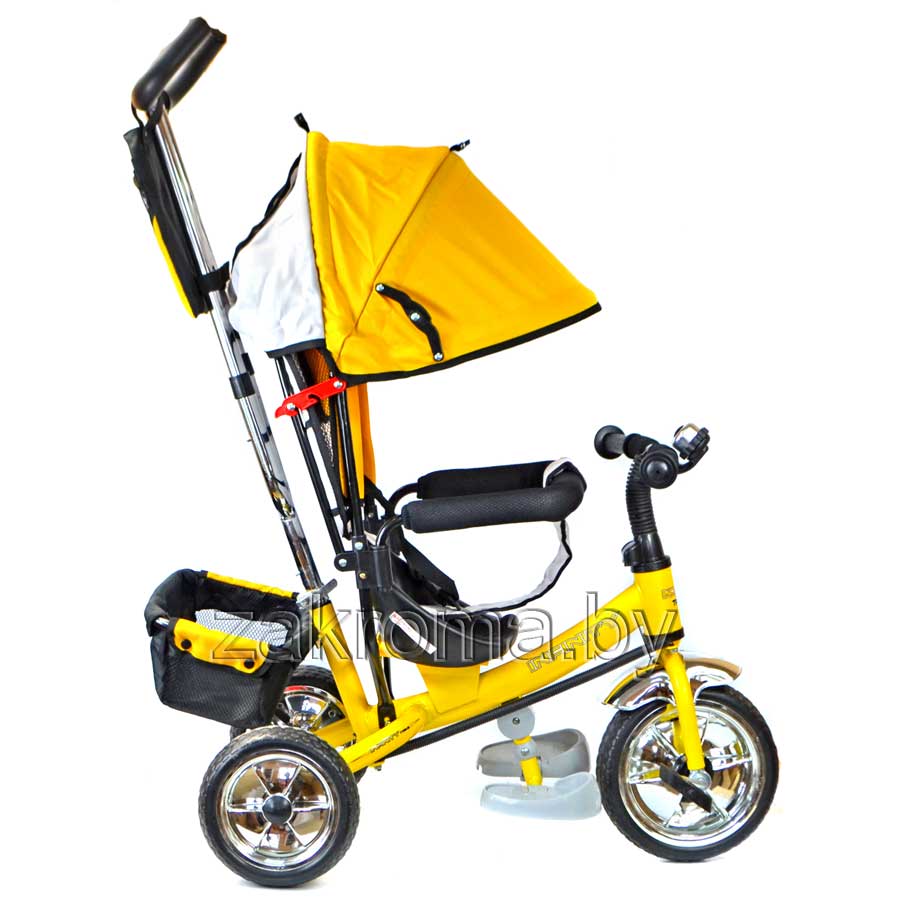 Велосипед детский трехколесный с колясочной крышей infinity trike арт. 6010349-8,9. (Трансформер), аналог lexus super для детей от 18 месяцев до 5 лет цвет желтый